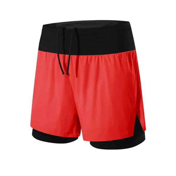 Cross Country Running Sports Shorts Men Summer Outdoor Marathon Fitness Basketball Double Layer Fake Two Piece Running Quick Dry Shorts - Image 4