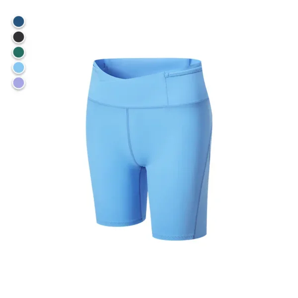 High waisted hip lifting fitness five leggings female professional yoga pants running sports shorts outside cycling compression pants - Image 3