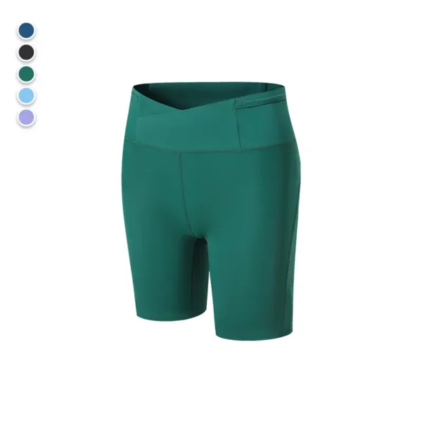 High waisted hip lifting fitness five leggings female professional yoga pants running sports shorts outside cycling compression pants - Image 2
