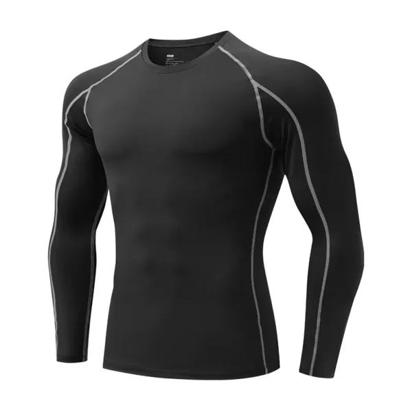 Men's Fitness Clothing Marathon Running Sports Training Quick Dry Breathable Long Sleeve Stretch PRO Tights - Image 9