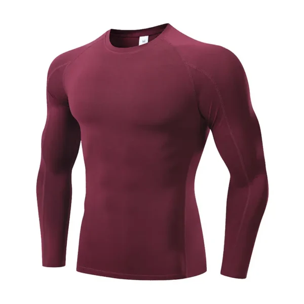 Men's Fitness Clothing Marathon Running Sports Training Quick Dry Breathable Long Sleeve Stretch PRO Tights - Image 2
