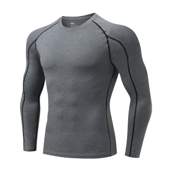 Men's Fitness Clothing Marathon Running Sports Training Quick Dry Breathable Long Sleeve Stretch PRO Tights - Image 8
