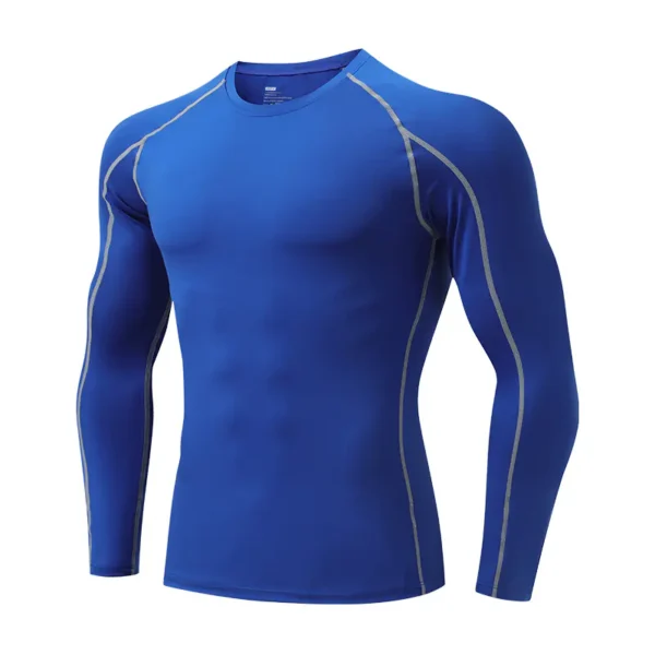 Men's Fitness Clothing Marathon Running Sports Training Quick Dry Breathable Long Sleeve Stretch PRO Tights - Image 6