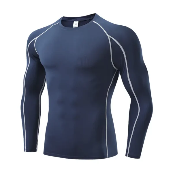 Men's Fitness Clothing Marathon Running Sports Training Quick Dry Breathable Long Sleeve Stretch PRO Tights - Image 5