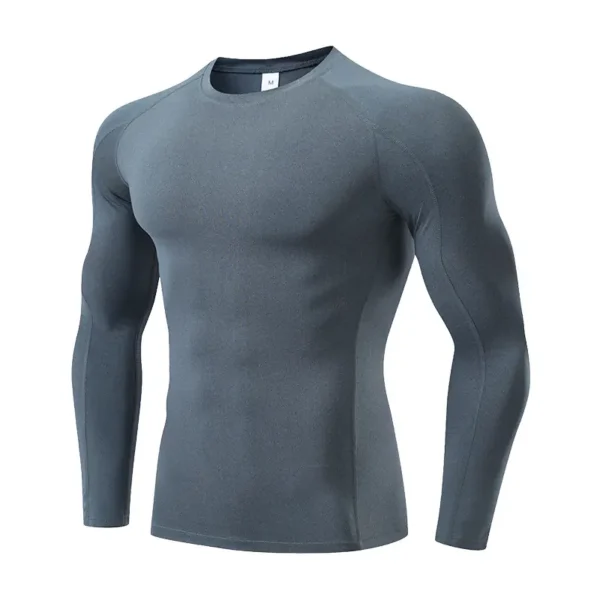 Men's Fitness Clothing Marathon Running Sports Training Quick Dry Breathable Long Sleeve Stretch PRO Tights - Image 4