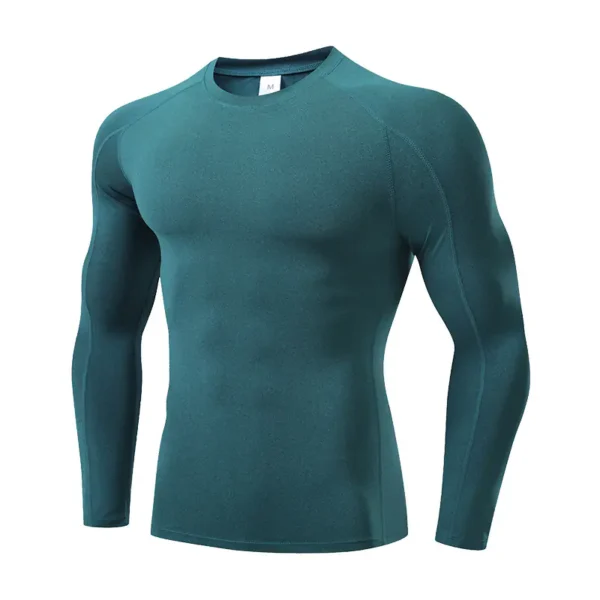 Men's Fitness Clothing Marathon Running Sports Training Quick Dry Breathable Long Sleeve Stretch PRO Tights - Image 3