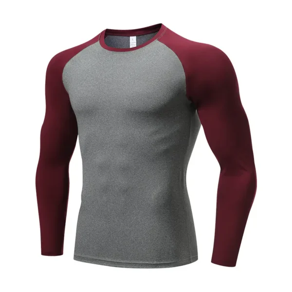 Sports fast drying tight fitness clothing men's long-sleeved outdoor running basketball high elastic training long-sleeved T-shirt - Image 2