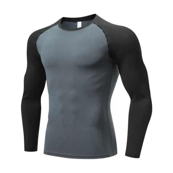 Sports fast drying tight fitness clothing men's long-sleeved outdoor running basketball high elastic training long-sleeved T-shirt - Image 4