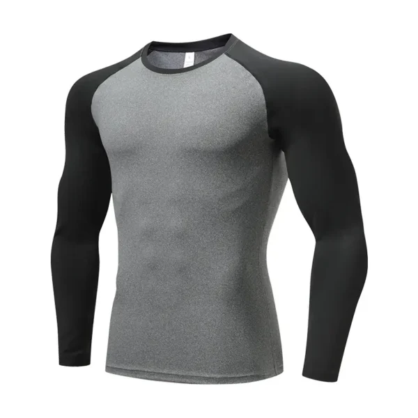 Sports fast drying tight fitness clothing men's long-sleeved outdoor running basketball high elastic training long-sleeved T-shirt - Image 3