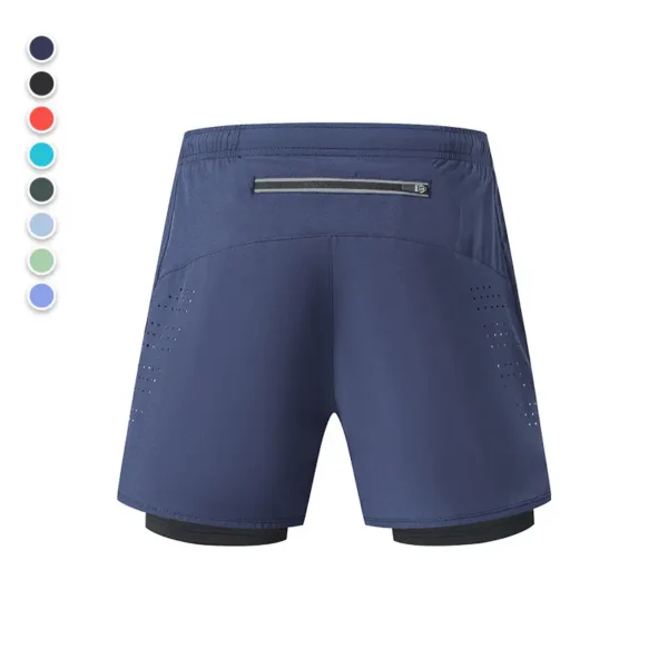 Summer Outdoor Marathon Running Fitness Shorts Women's Fake Two Pieces Three Points Yoga Pants Anti-Glare Sports Shorts - Image 6