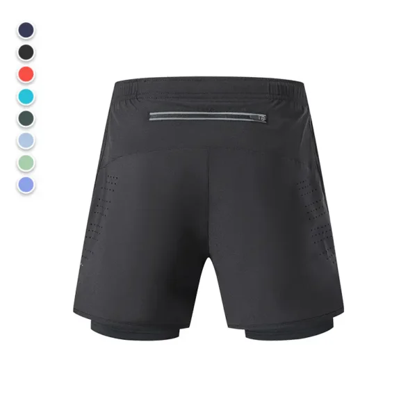 Summer Outdoor Marathon Running Fitness Shorts Women's Fake Two Pieces Three Points Yoga Pants Anti-Glare Sports Shorts - Image 7