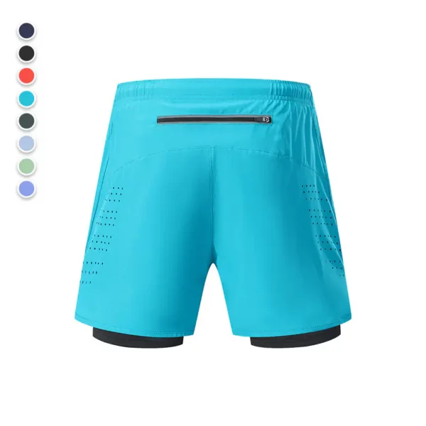 Summer Outdoor Marathon Running Fitness Shorts Women's Fake Two Pieces Three Points Yoga Pants Anti-Glare Sports Shorts - Image 9
