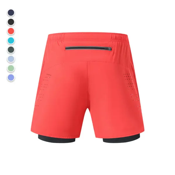 Summer Outdoor Marathon Running Fitness Shorts Women's Fake Two Pieces Three Points Yoga Pants Anti-Glare Sports Shorts - Image 8