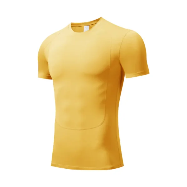 Tight fitness training T-shirt men's outdoor basketball sports quick-drying elastic compression shapewear tummy tuck - Image 3