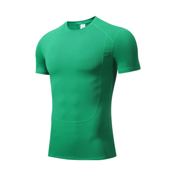 Tight fitness training T-shirt men's outdoor basketball sports quick-drying elastic compression shapewear tummy tuck - Image 4