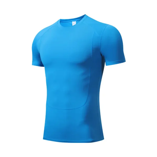 Tight fitness training T-shirt men's outdoor basketball sports quick-drying elastic compression shapewear tummy tuck - Image 8