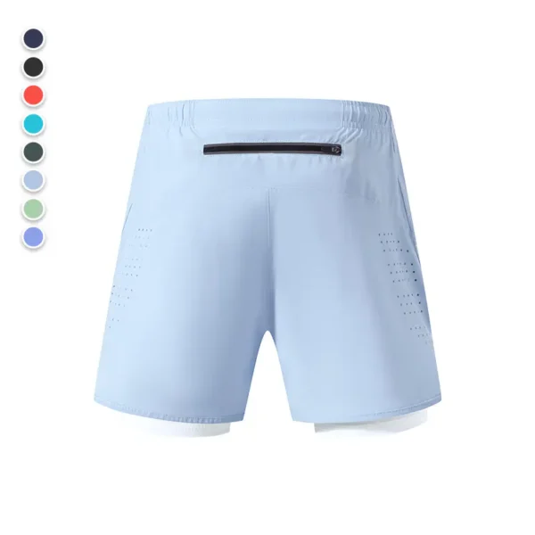 Summer Outdoor Marathon Running Fitness Shorts Women's Fake Two Pieces Three Points Yoga Pants Anti-Glare Sports Shorts - Image 2