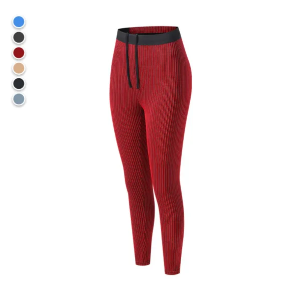 Women's Threaded Tight Compression Pants Athletic Marathon Quick Dry Breathable Sweat Conductive Cell Phone Pocket Sports Training Pants - Image 7