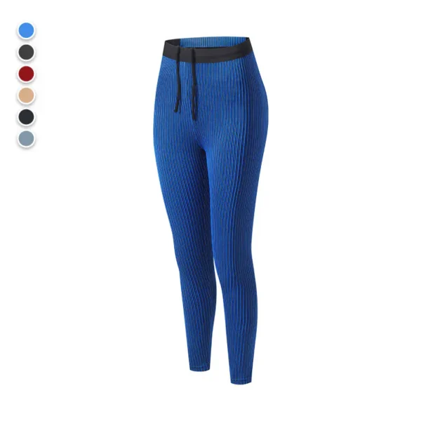 Women's Threaded Tight Compression Pants Athletic Marathon Quick Dry Breathable Sweat Conductive Cell Phone Pocket Sports Training Pants - Image 6