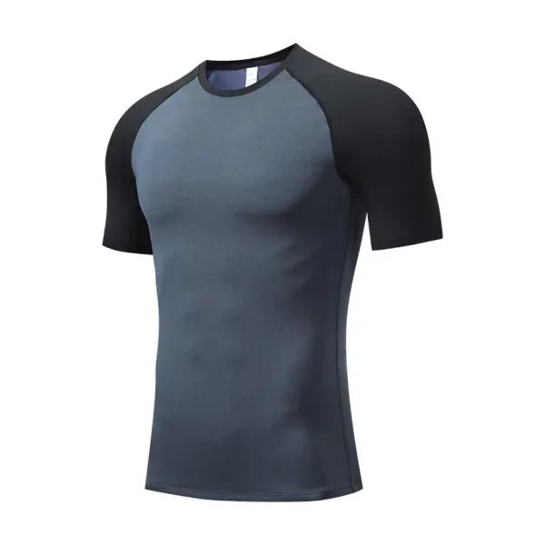 American cross-border fitness tight short-sleeved men's outdoor running basketball high elastic fast-drying training PRO sports tights - Image 4