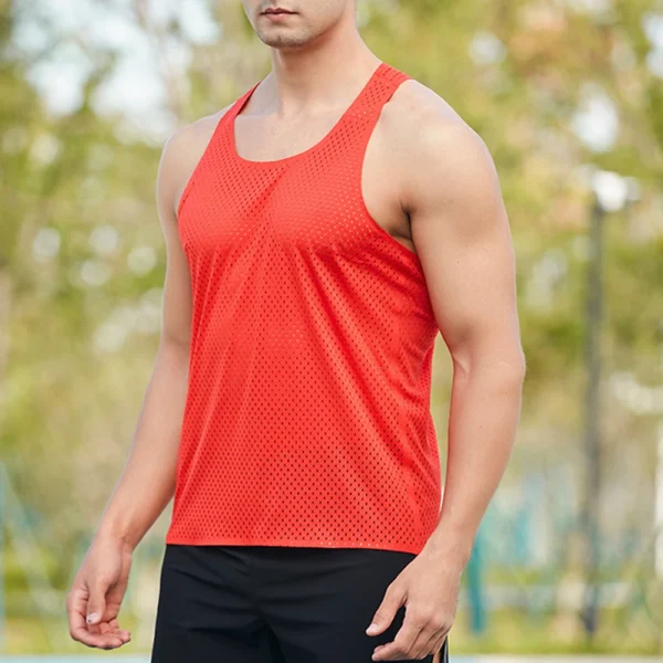 Sport Tank Top Men Quick Dry Running Vest Gym Workout Muscle TankTop Men Summer Fitness Singlet Sleeveless Shirt Brrathable Mesh - Image 3
