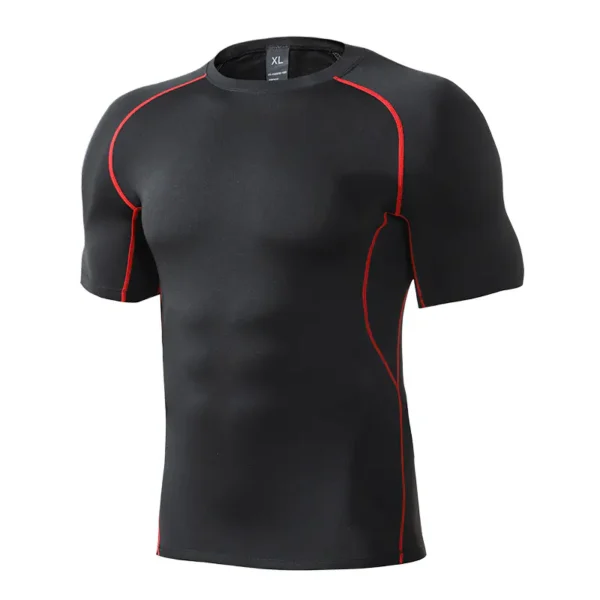 Spring and summer PRO high elasticity fitness clothing for men Cross-country color collision quick-drying tights running fitness sports training clothes - Image 4