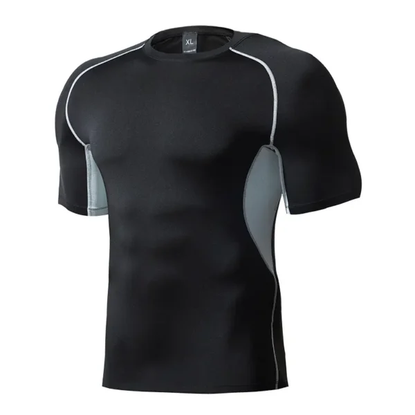Spring and summer PRO high elasticity fitness clothing for men Cross-country color collision quick-drying tights running fitness sports training clothes - Image 5